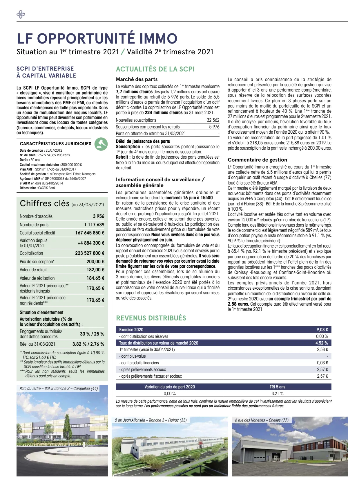 Bulletin trimestriel - 1er trimestre 2021