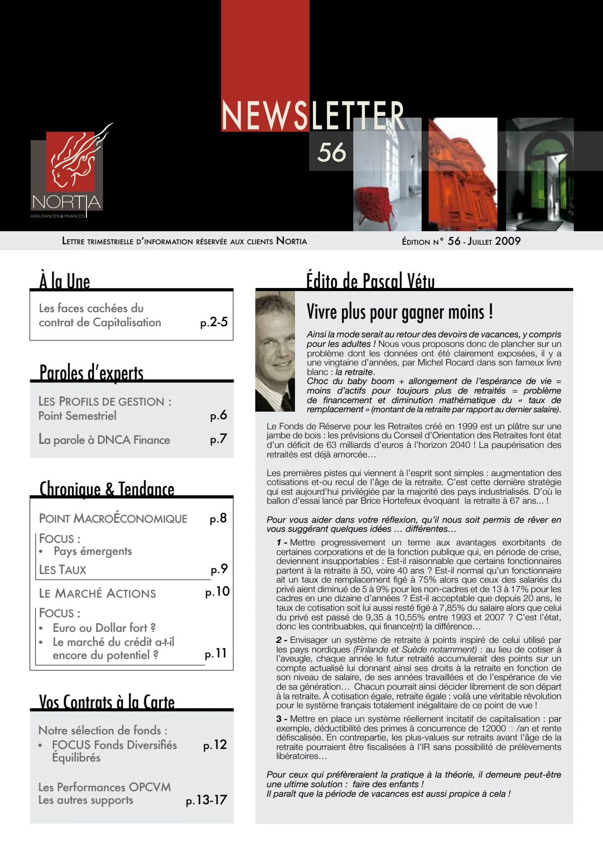 Newsletter n°56 - Juillet 2009