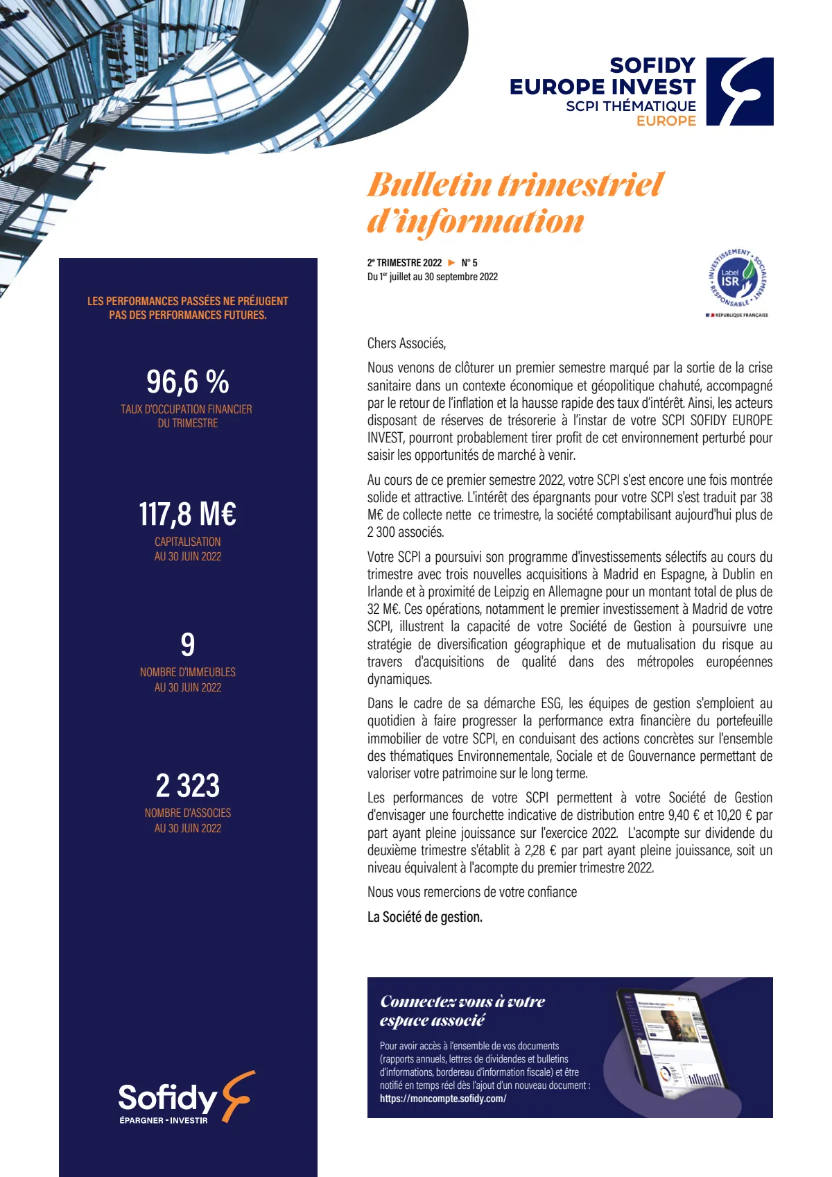 Bulletin trimestriel - 2ème trimestre 2022