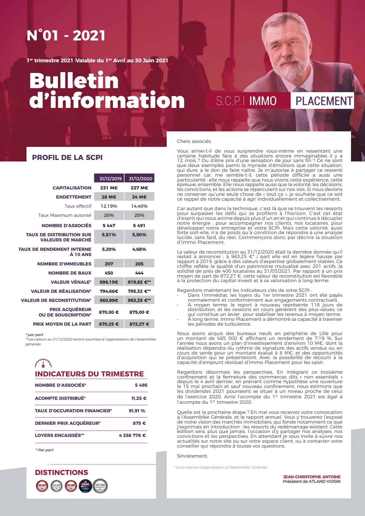 Bulletin trimestriel - 1er trimestre 2021