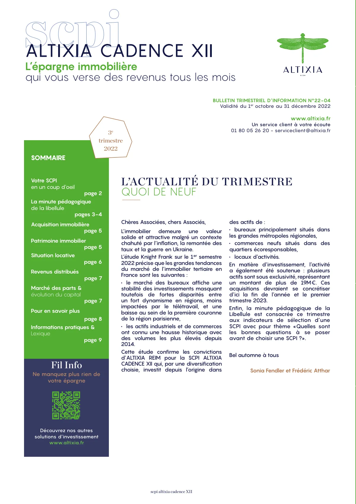 Bulletin trimestriel - 3ème trimestre 2022