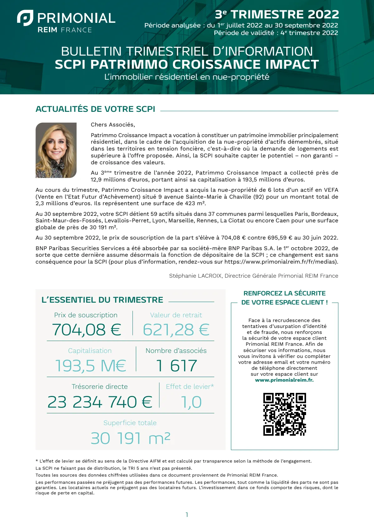 Bulletin trimestriel - 3ème trimestre 2022