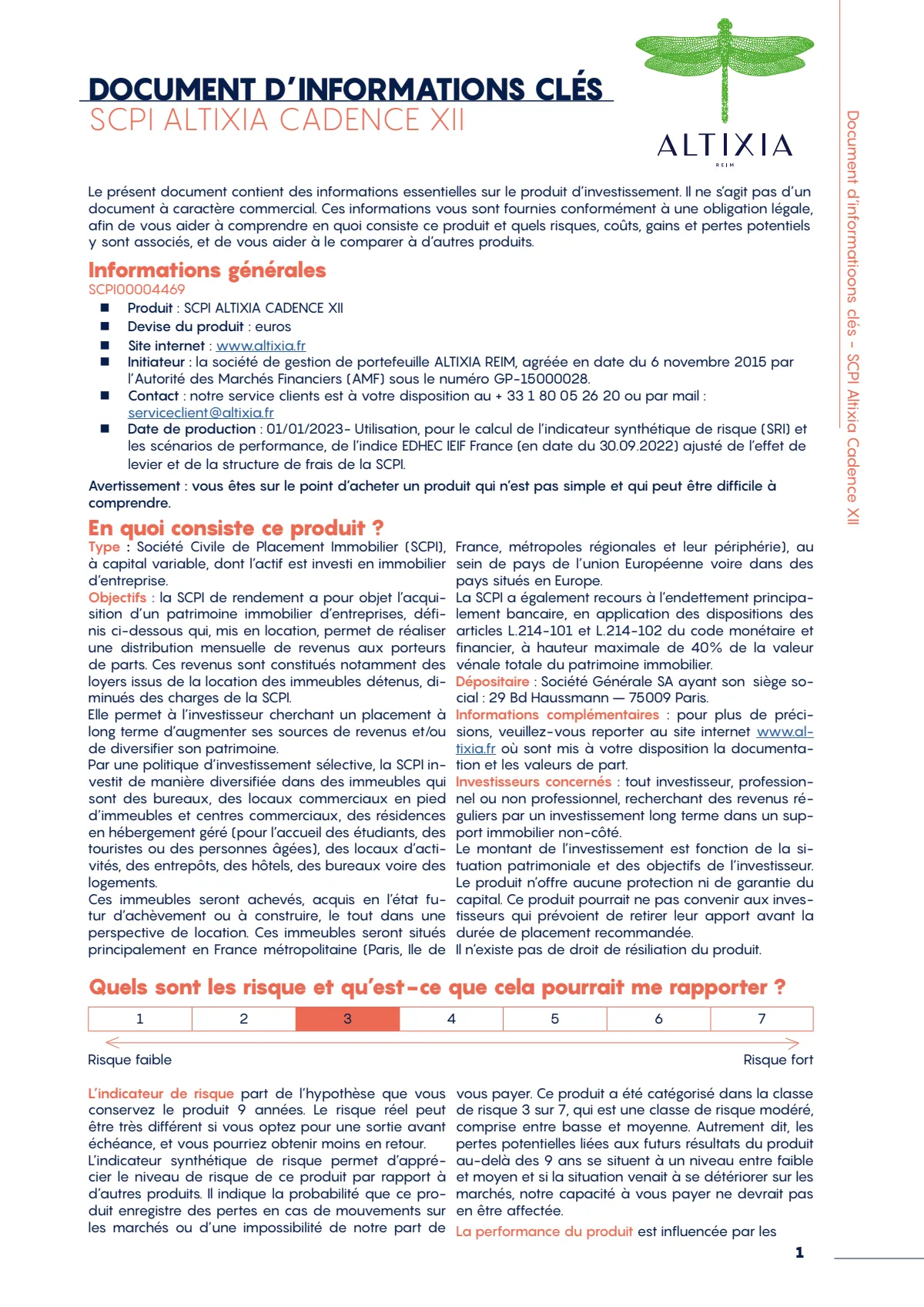 Informations clés (DIC) - 2023