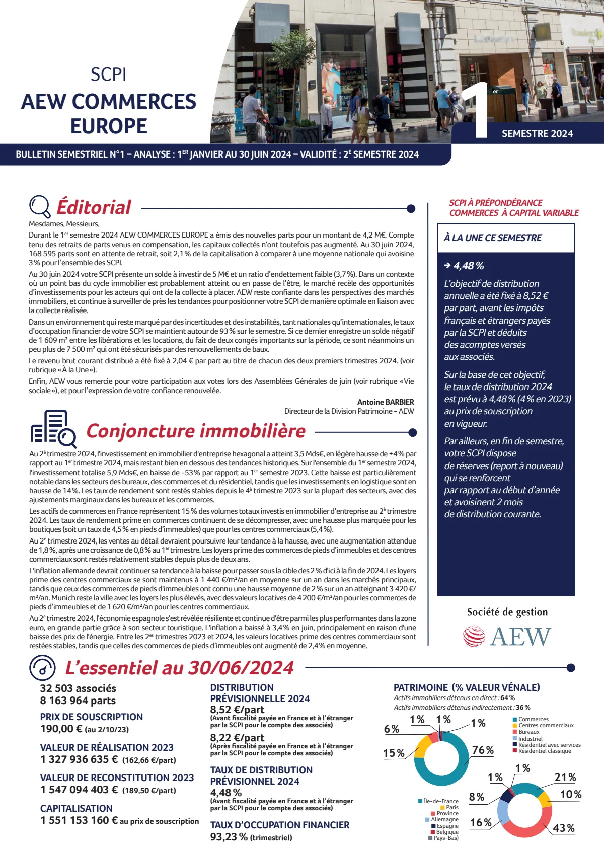 Bulletin semestriel - 1er semestre 2024