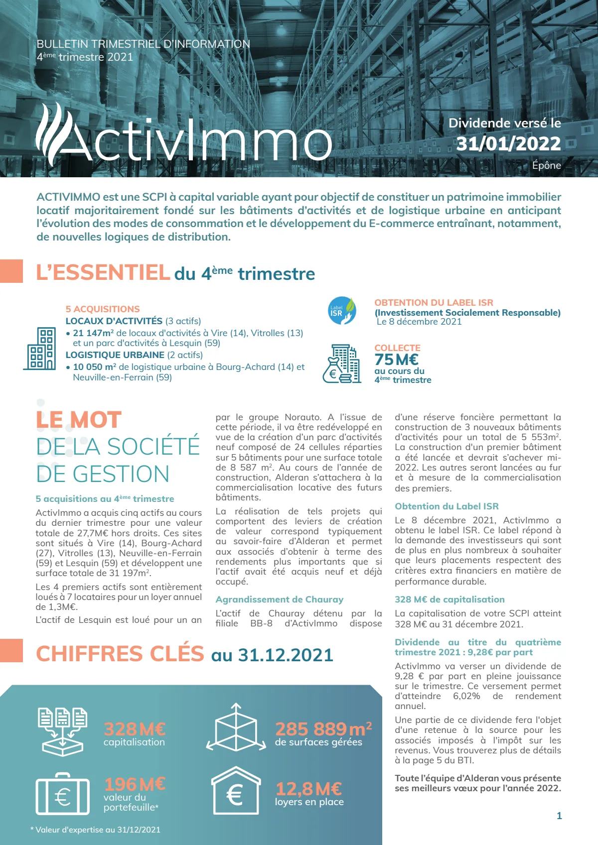 Bulletin trimestriel - 4ème trimestre 2021