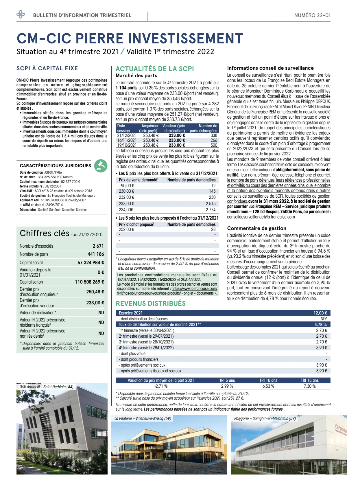 Bulletin trimestriel - 4ème trimestre 2021