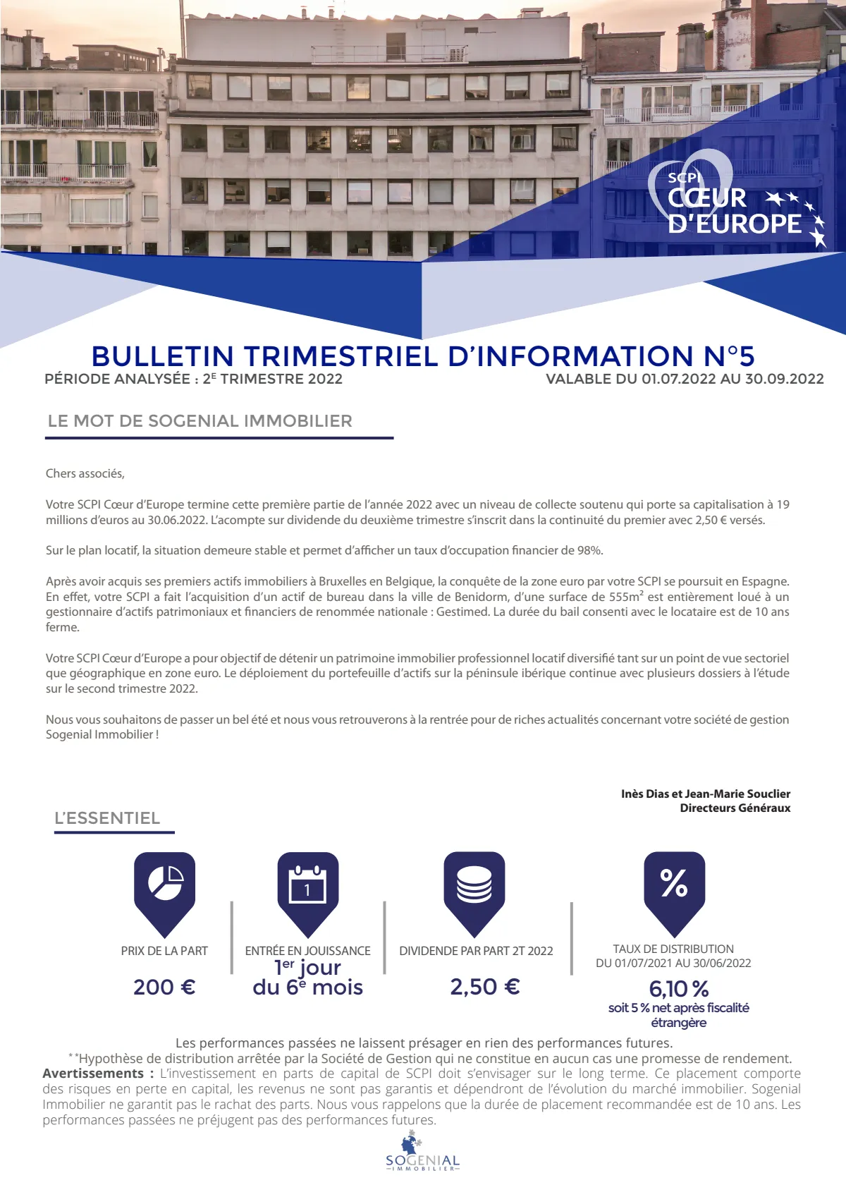 Bulletin trimestriel - 2ème trimestre 2022