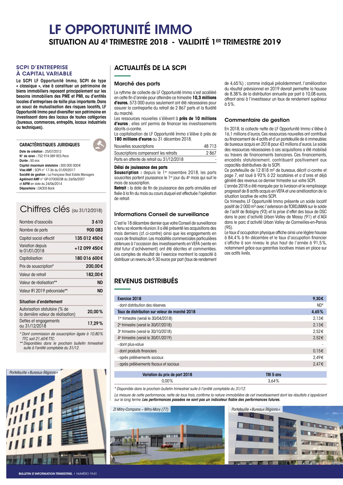 Bulletin trimestriel - 4ème trimestre 2018