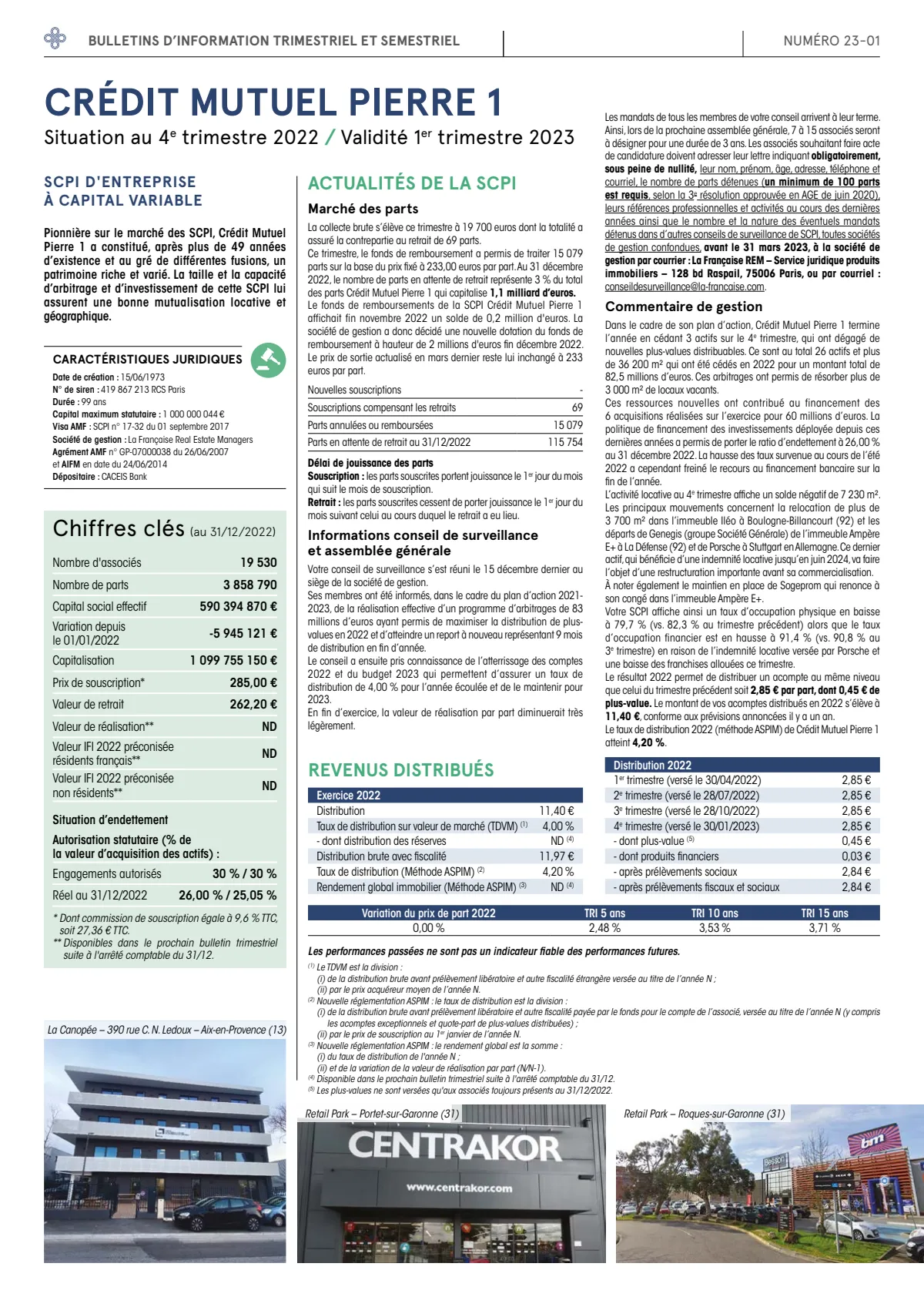 Bulletin trimestriel - 4ème trimestre 2022