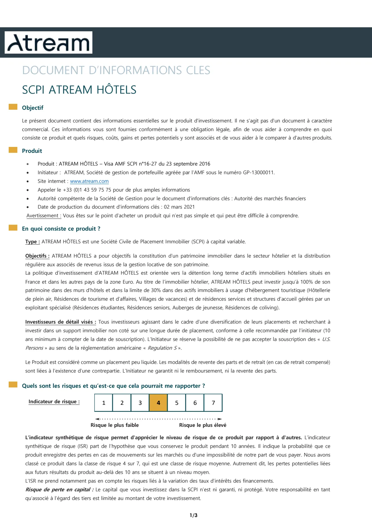 Informations clés (DIC)