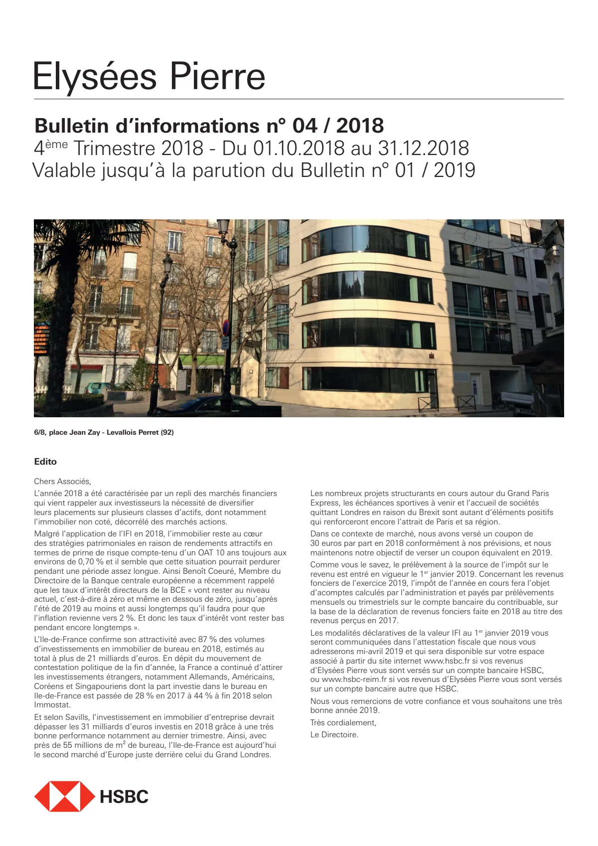 Bulletin trimestriel - 4ème trimestre 2018