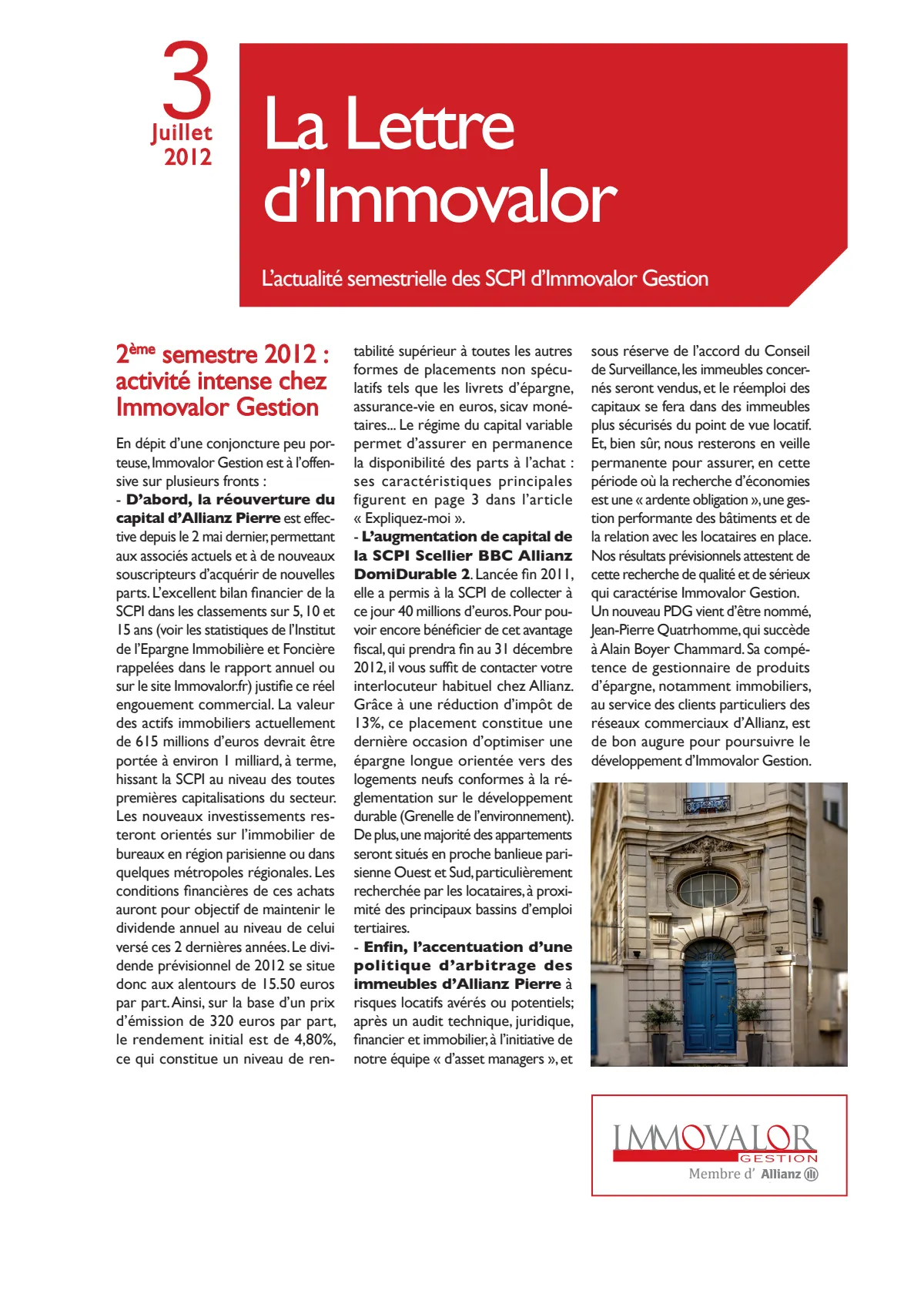 La Lettre d'Immovalor n°3