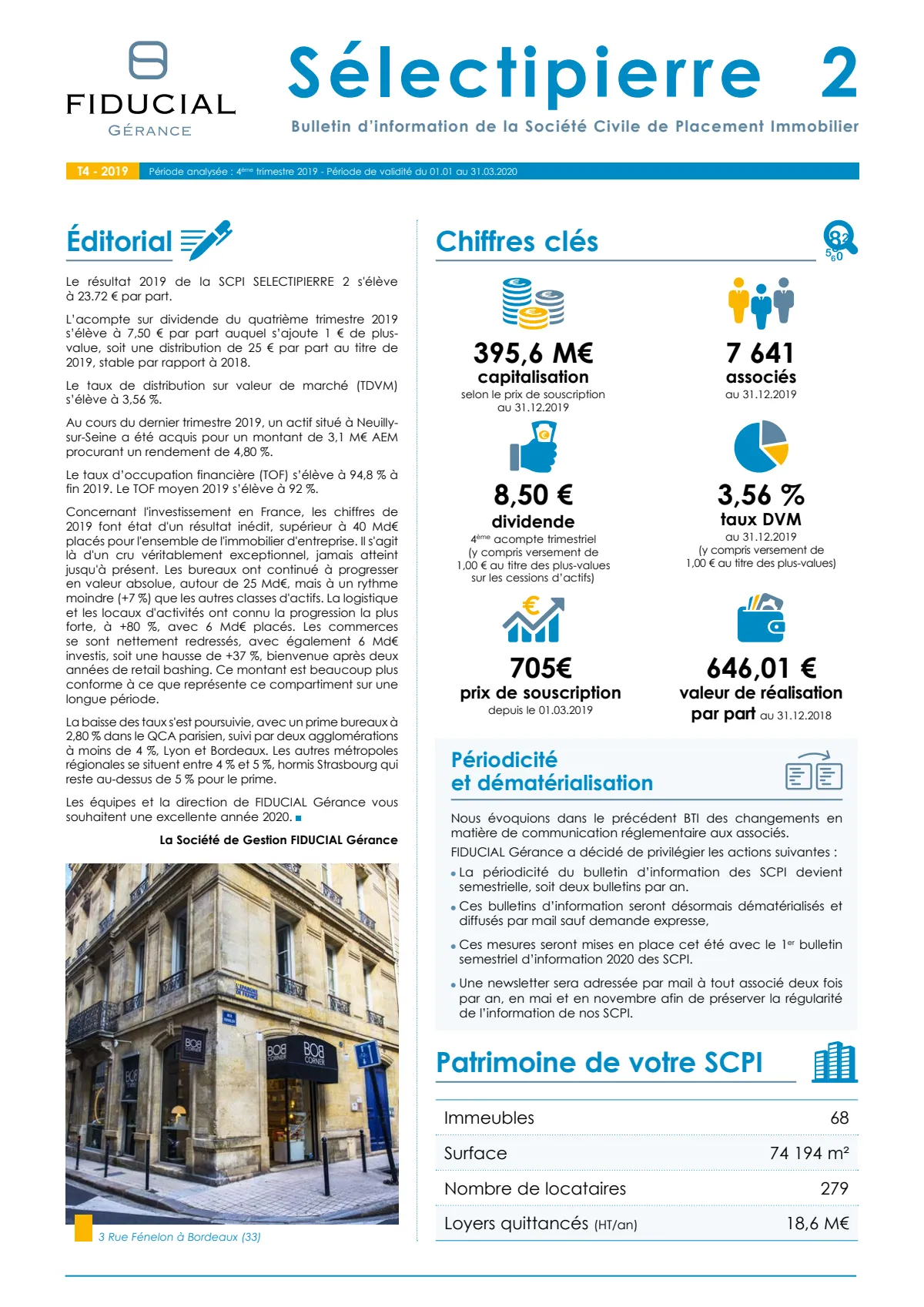 Bulletin trimestriel - 4ème trimestre 2019