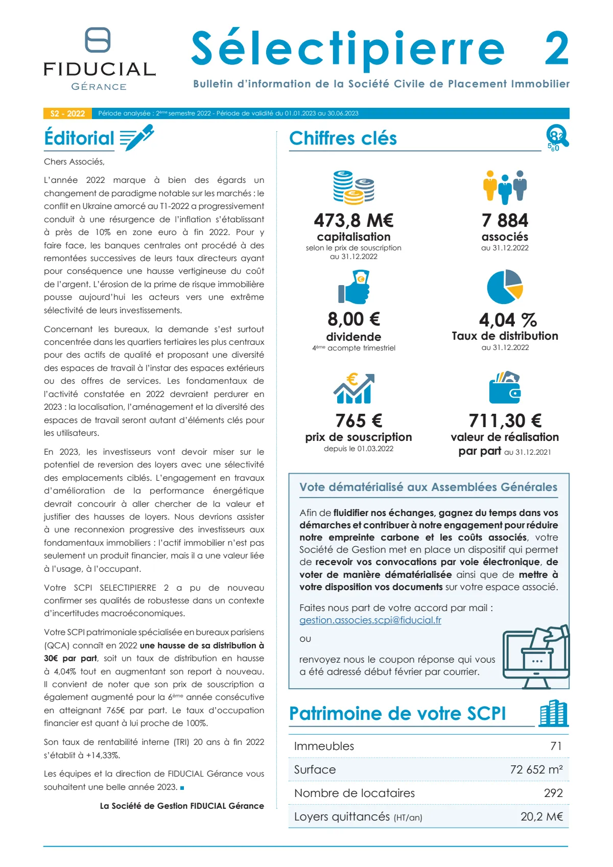 Bulletin semestriel - 2nd semestre 2022