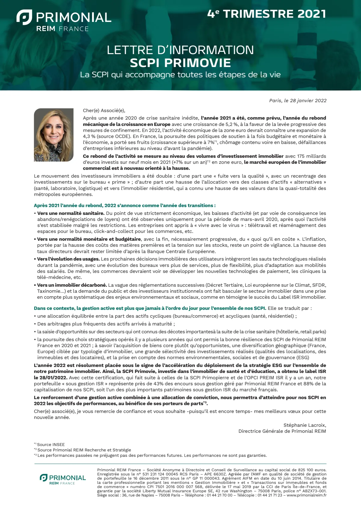 Bulletin trimestriel - 4ème trimestre 2021