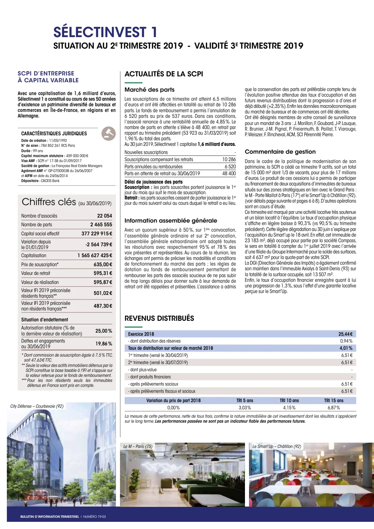 Bulletin trimestriel - 2ème trimestre 2019