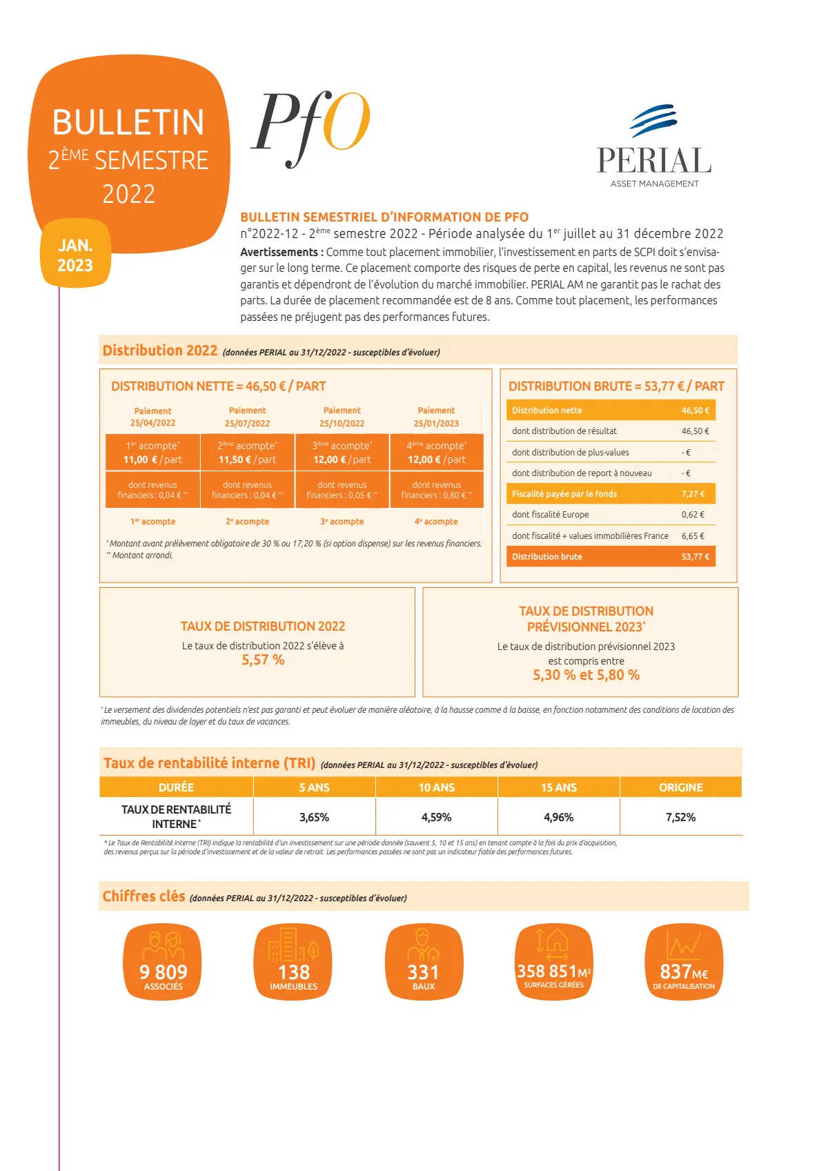 Bulletin semestriel - 2nd semestre 2022