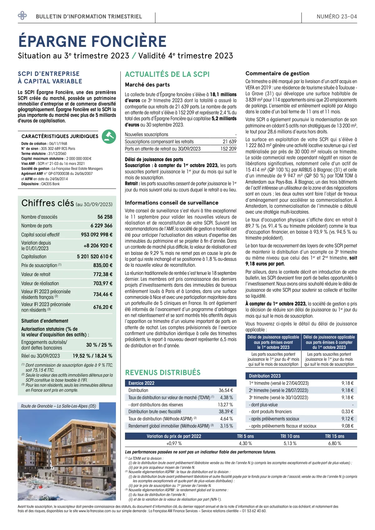 Bulletin trimestriel - 3ème trimestre 2023