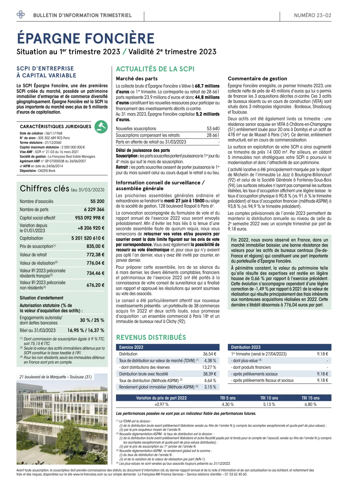 Bulletin trimestriel - 1er trimestre 2023