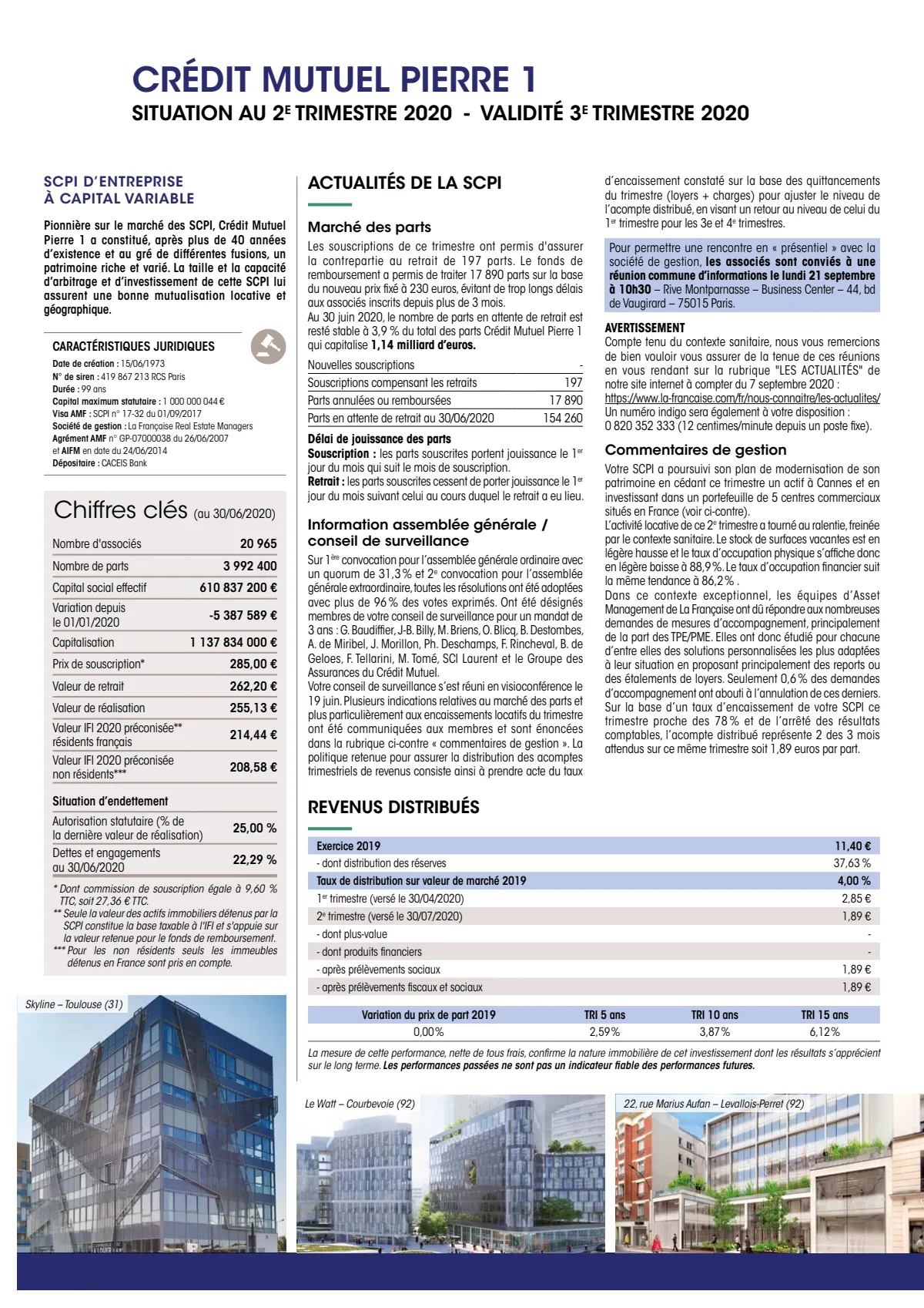 Bulletin trimestriel - 2ème trimestre 2020