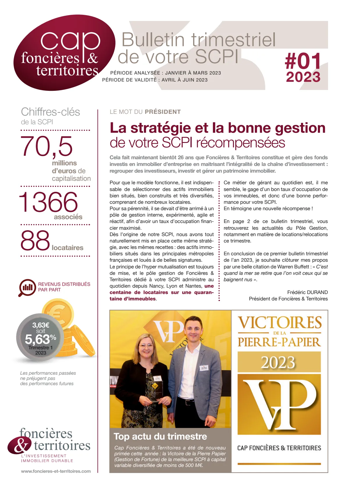 Bulletin trimestriel - 1er trimestre 2023