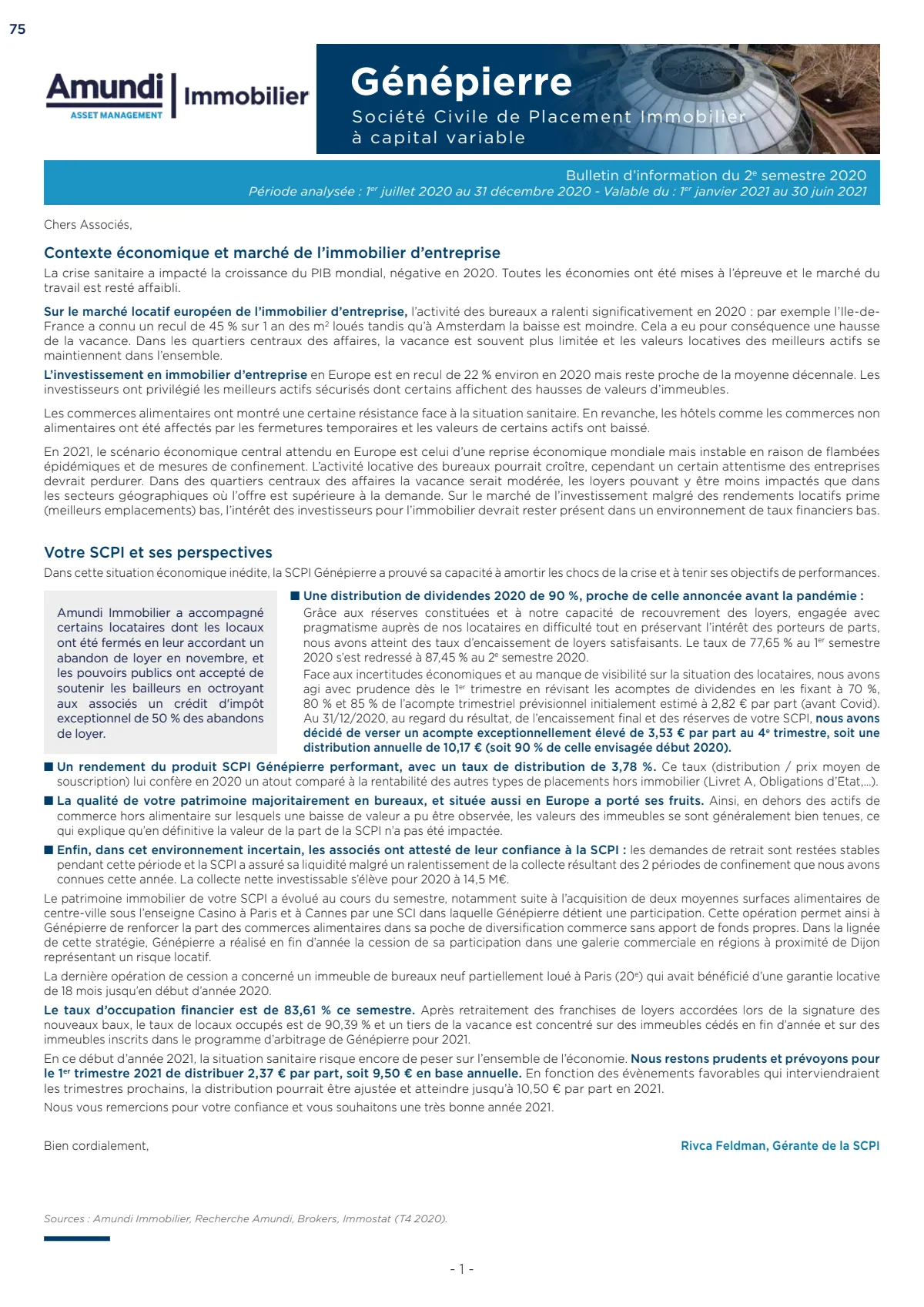 Bulletin trimestriel - 4ème trimestre 2020