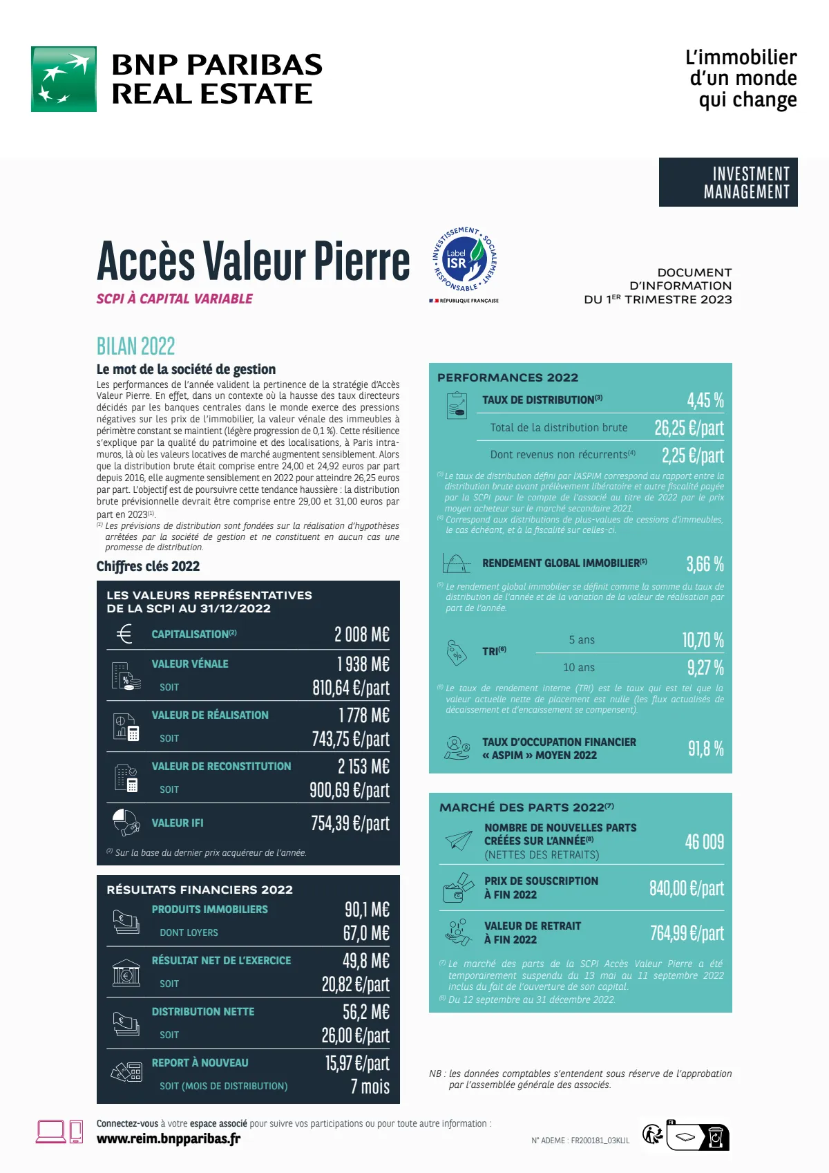 Bulletin trimestriel - 1er trimestre 2023