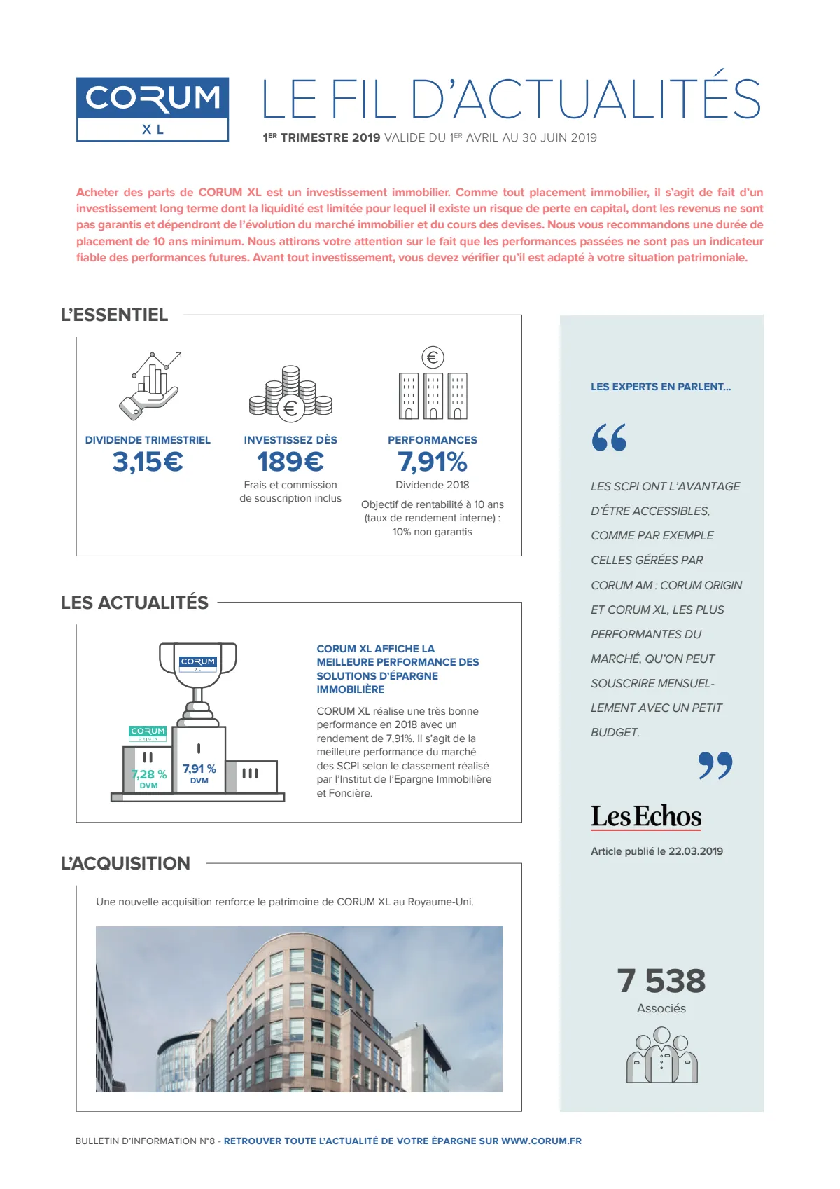 Bulletin trimestriel - 1er trimestre 2019