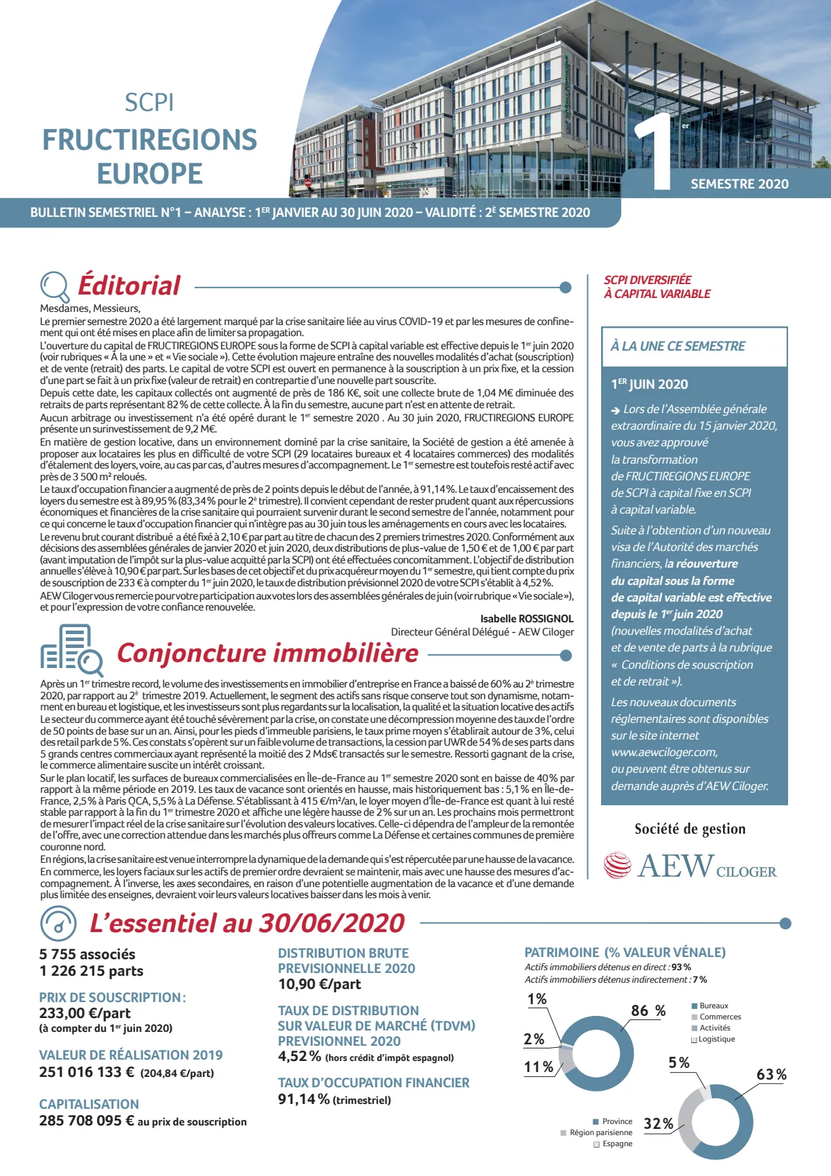 Bulletin semestriel - 1er semestre 2020