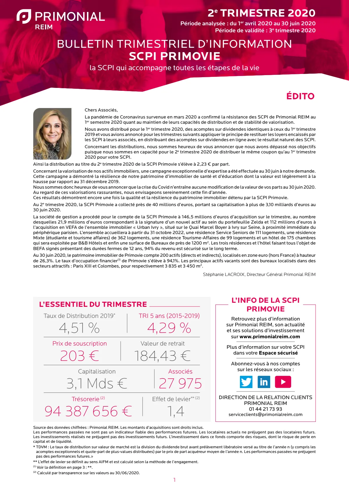 Bulletin trimestriel - 2ème trimestre 2020