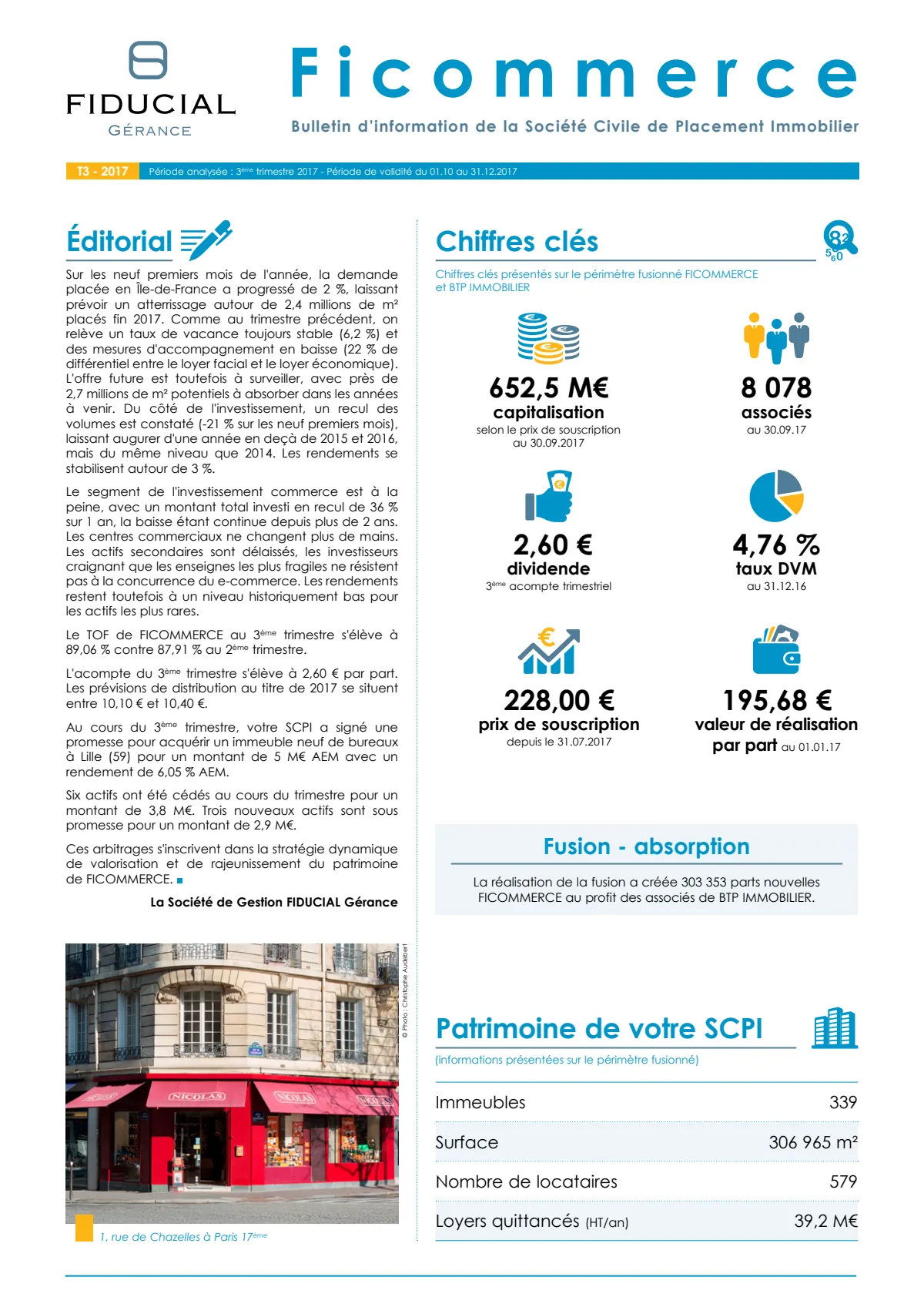 Bulletin trimestriel - 3ème trimestre 2017