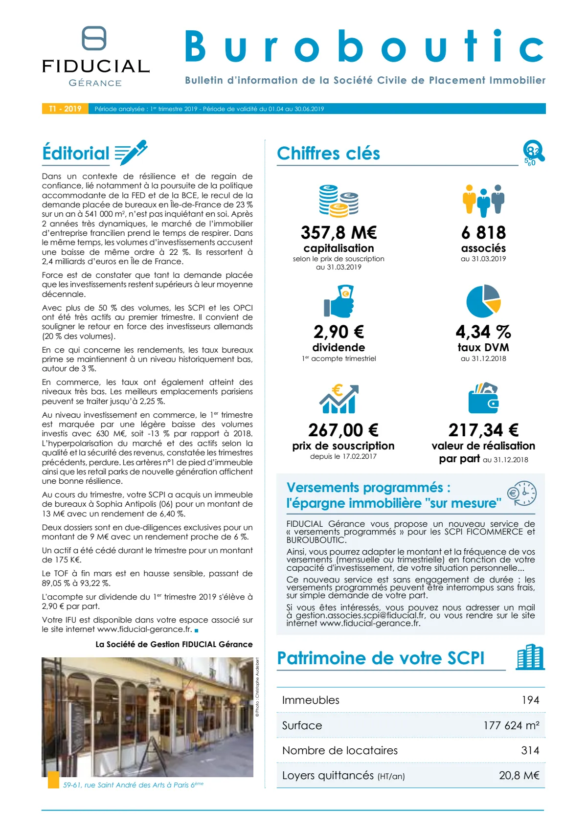 Bulletin trimestriel - 1er trimestre 2019