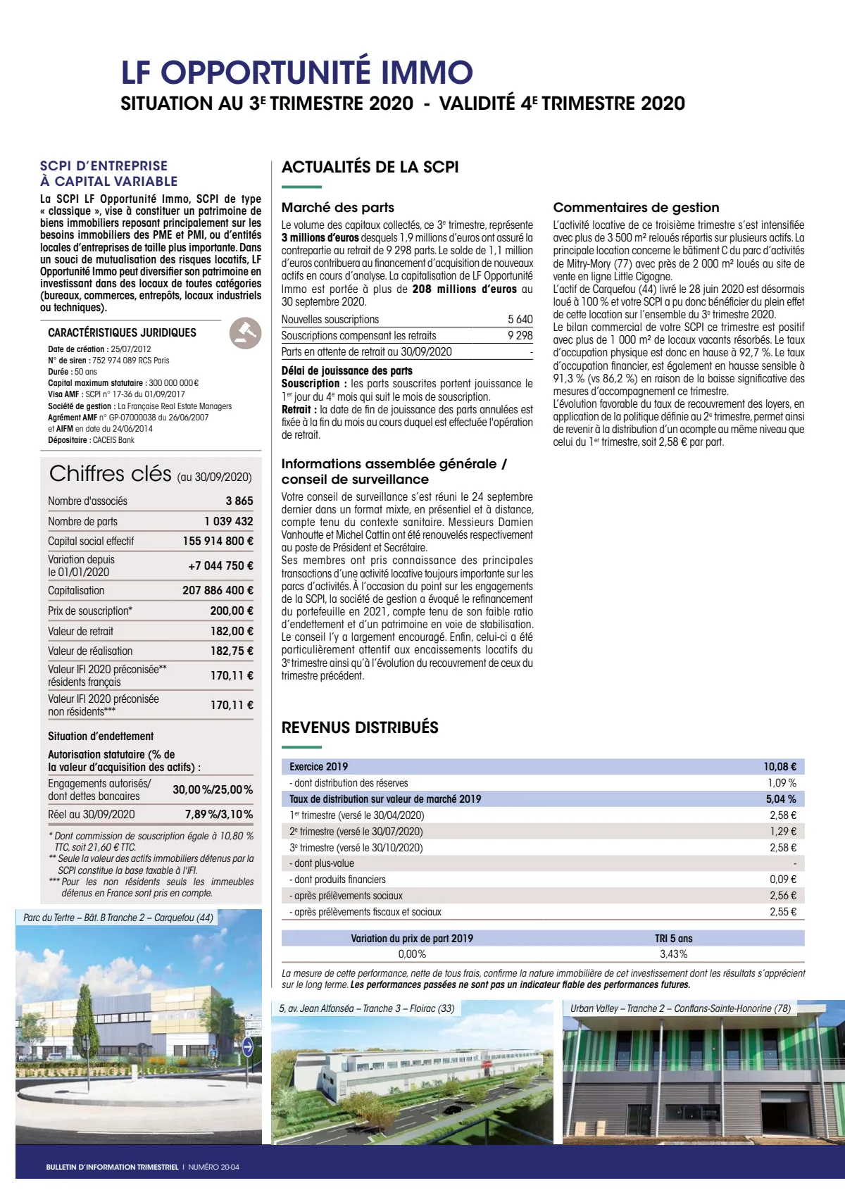 Bulletin trimestriel - 3ème trimestre 2020