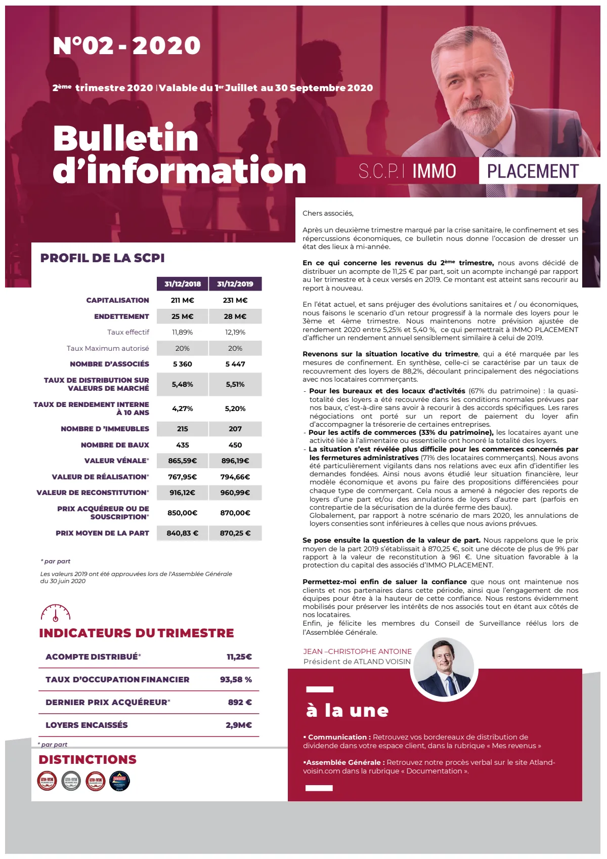 Bulletin trimestriel - 2ème trimestre 2020