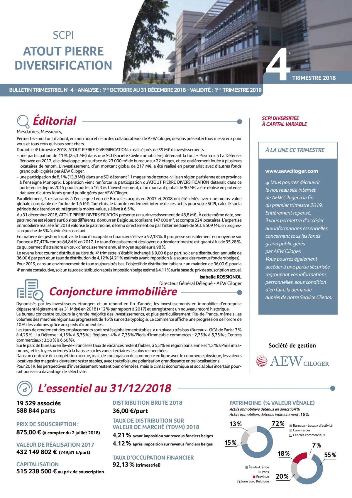 Bulletin trimestriel - 4ème trimestre 2018