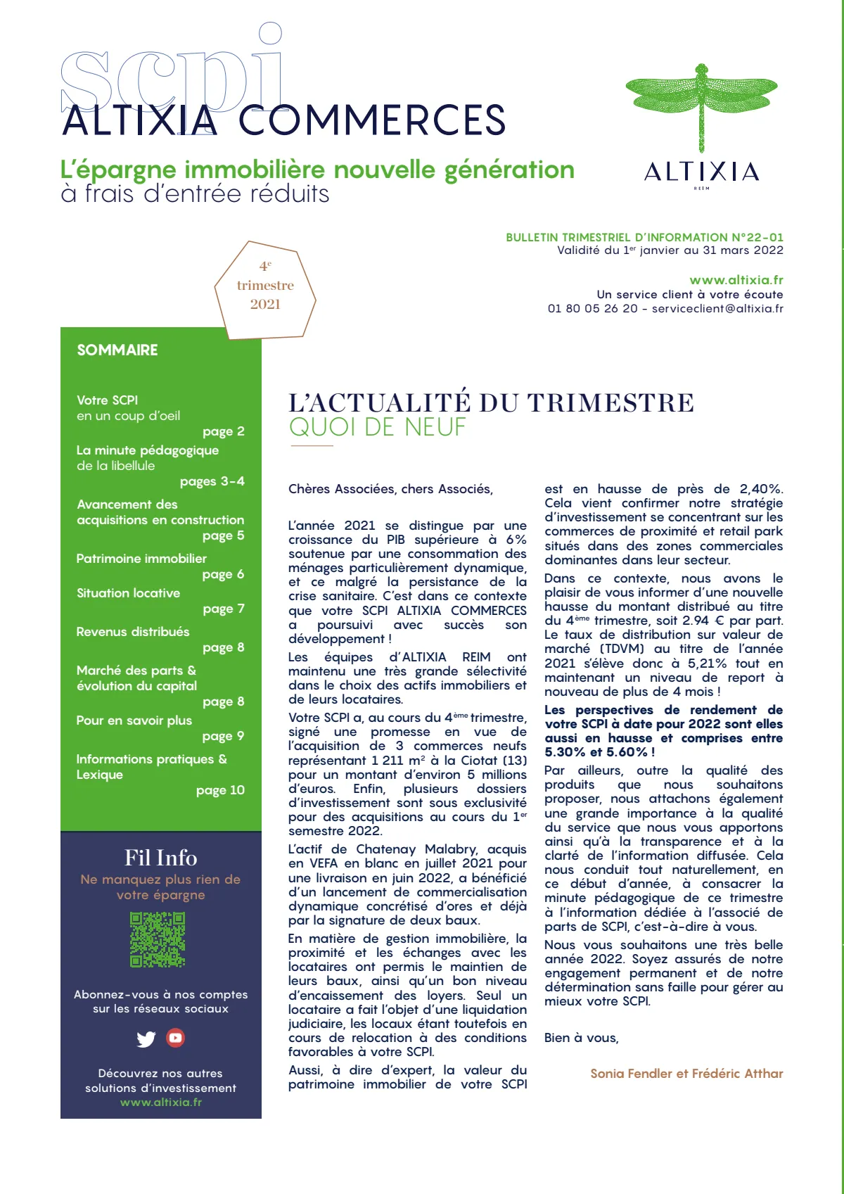 Bulletin trimestriel - 4ème trimestre 2021