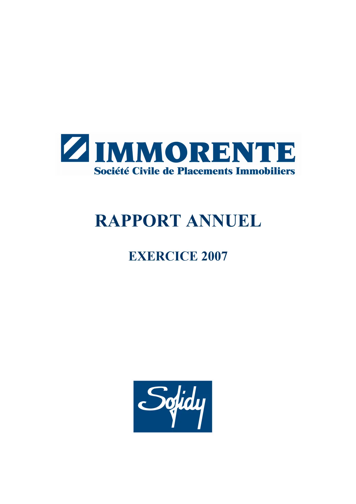 Rapport annuel - 2007