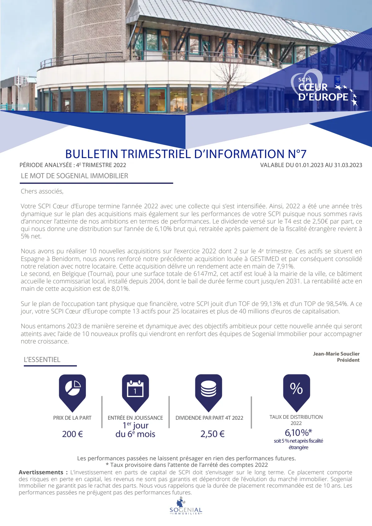 Bulletin trimestriel - 4ème trimestre 2022