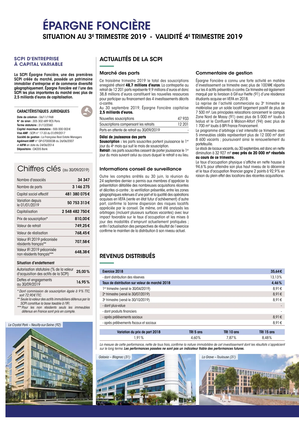 Bulletin trimestriel - 3ème trimestre 2019