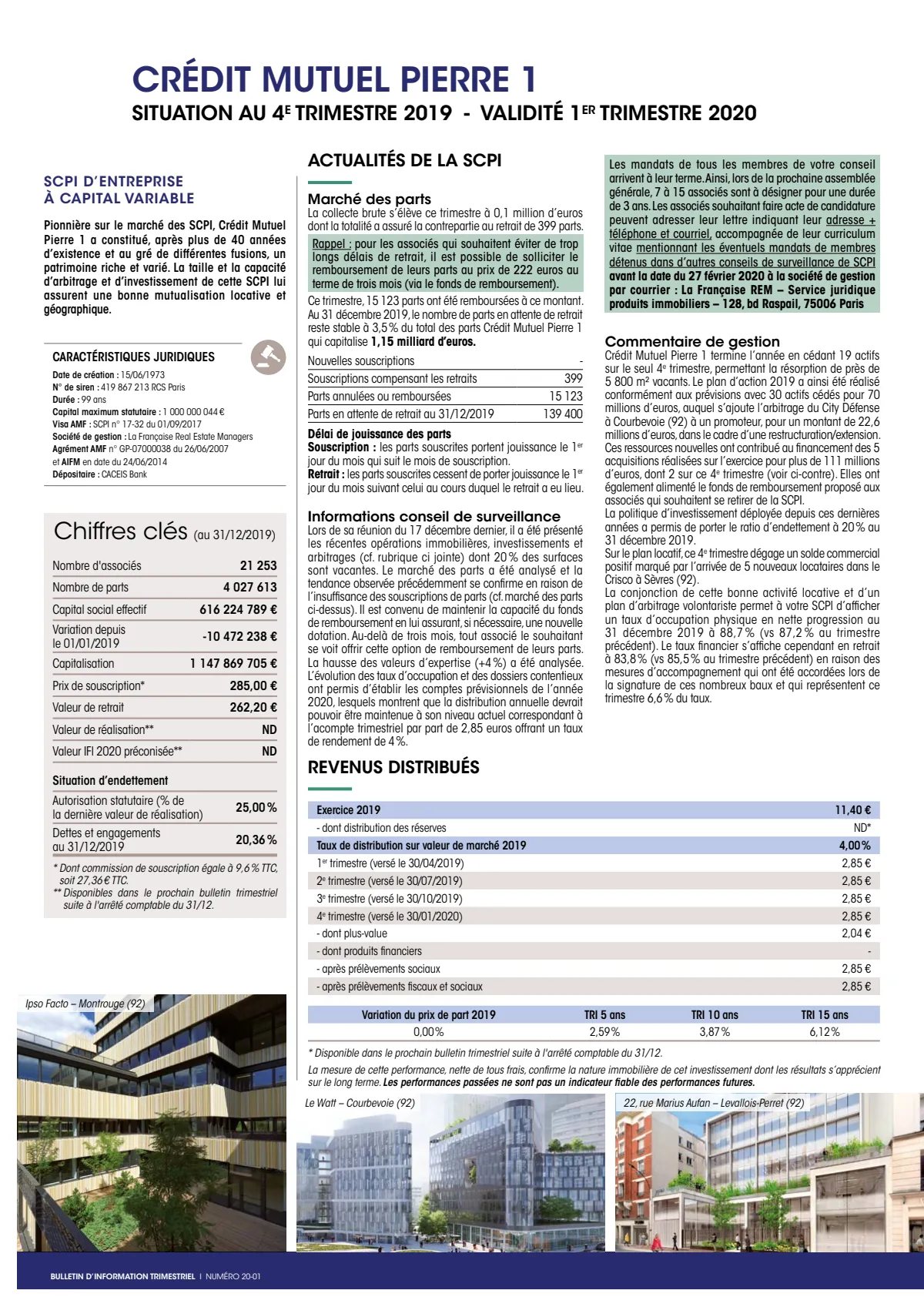 Bulletin trimestriel - 4ème trimestre 2019