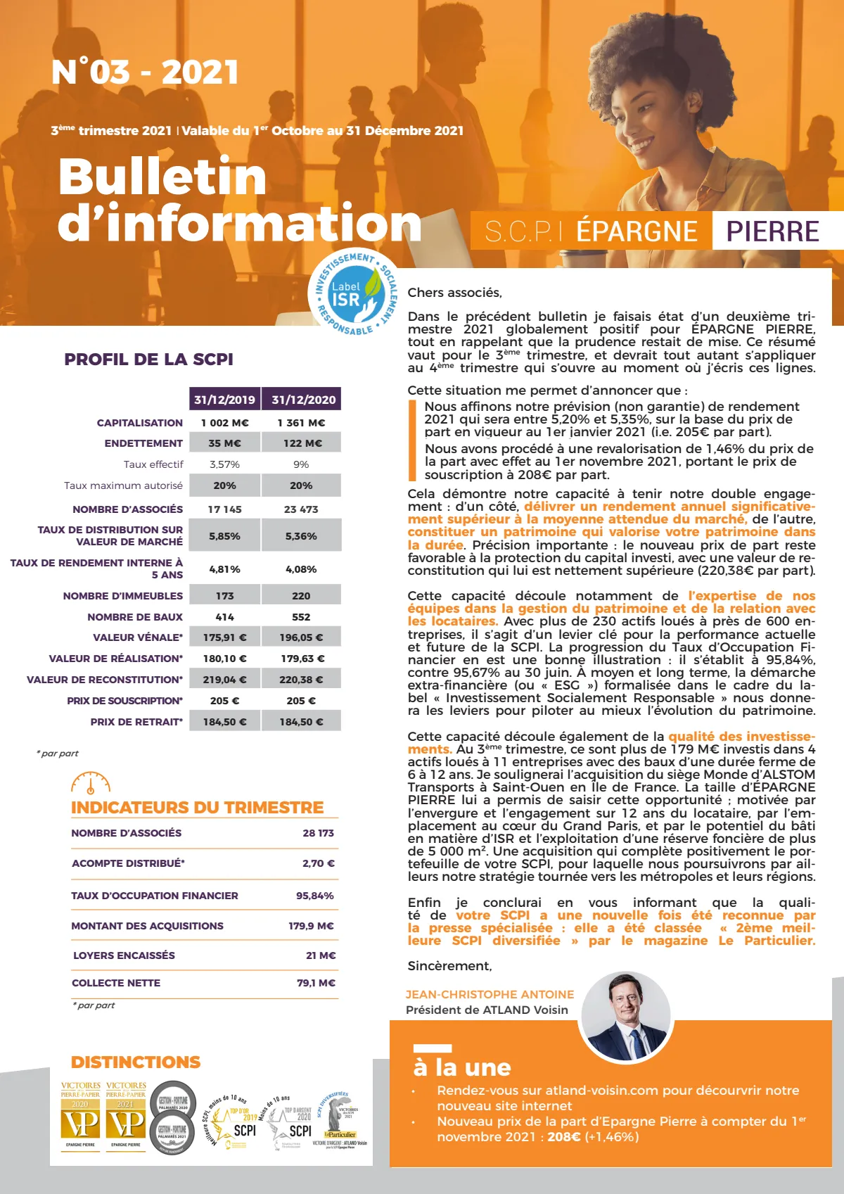 Bulletin trimestriel - 3ème trimestre 2021