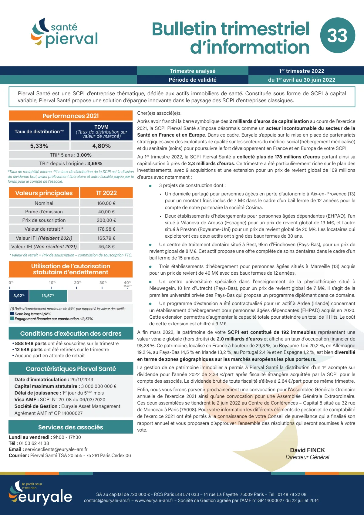 Bulletin trimestriel - 1er trimestre 2022