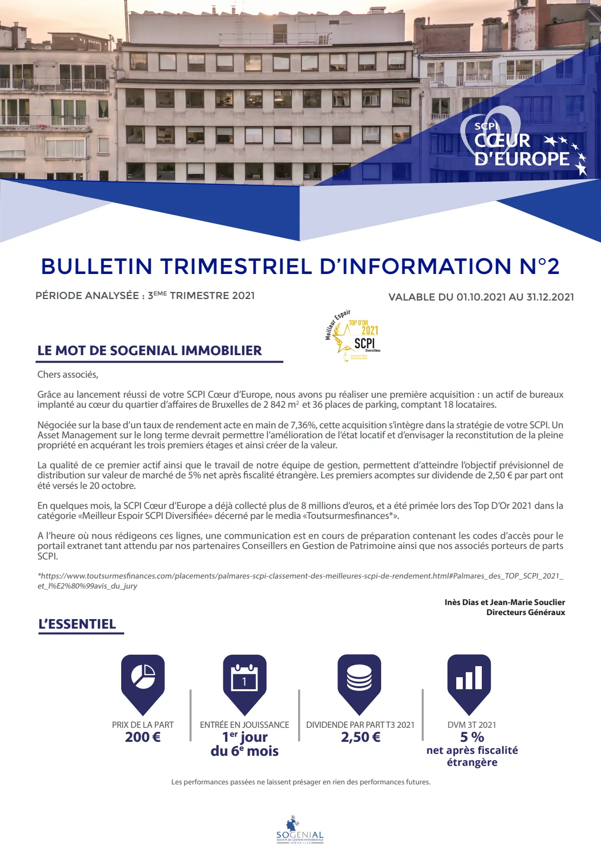 Bulletin trimestriel - 3ème trimestre 2021