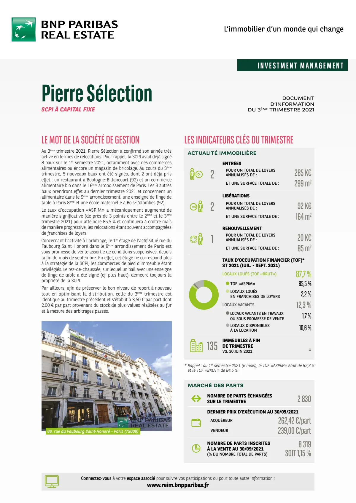 Bulletin trimestriel - 3ème trimestre 2021