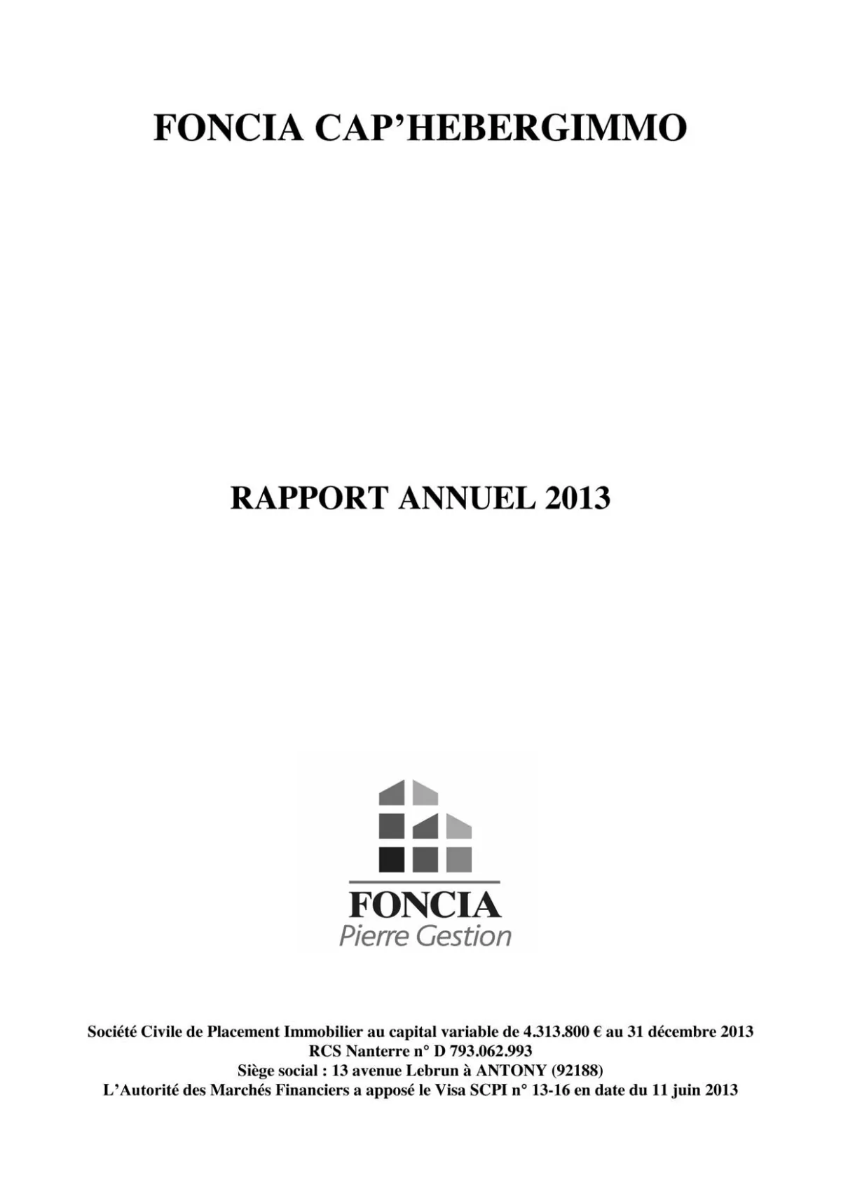 Rapport annuel - 2013