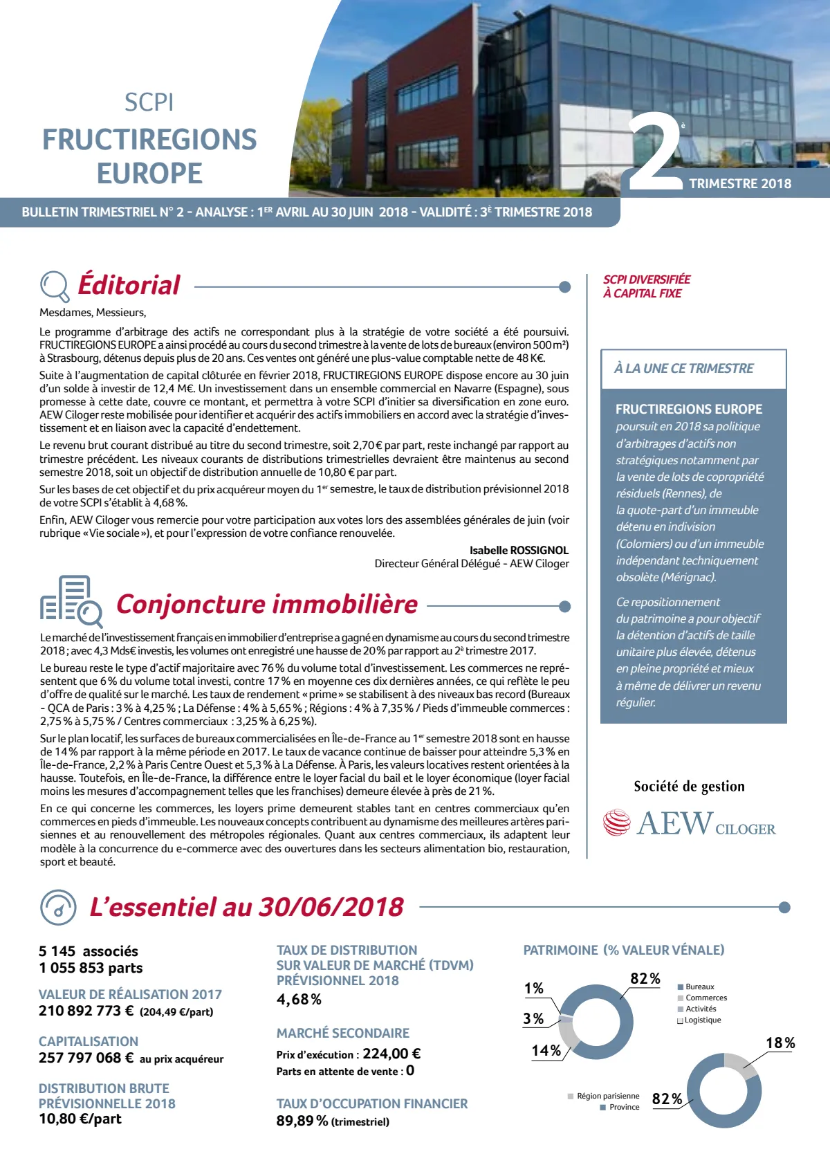 Bulletin trimestriel - 2ème trimestre 2018