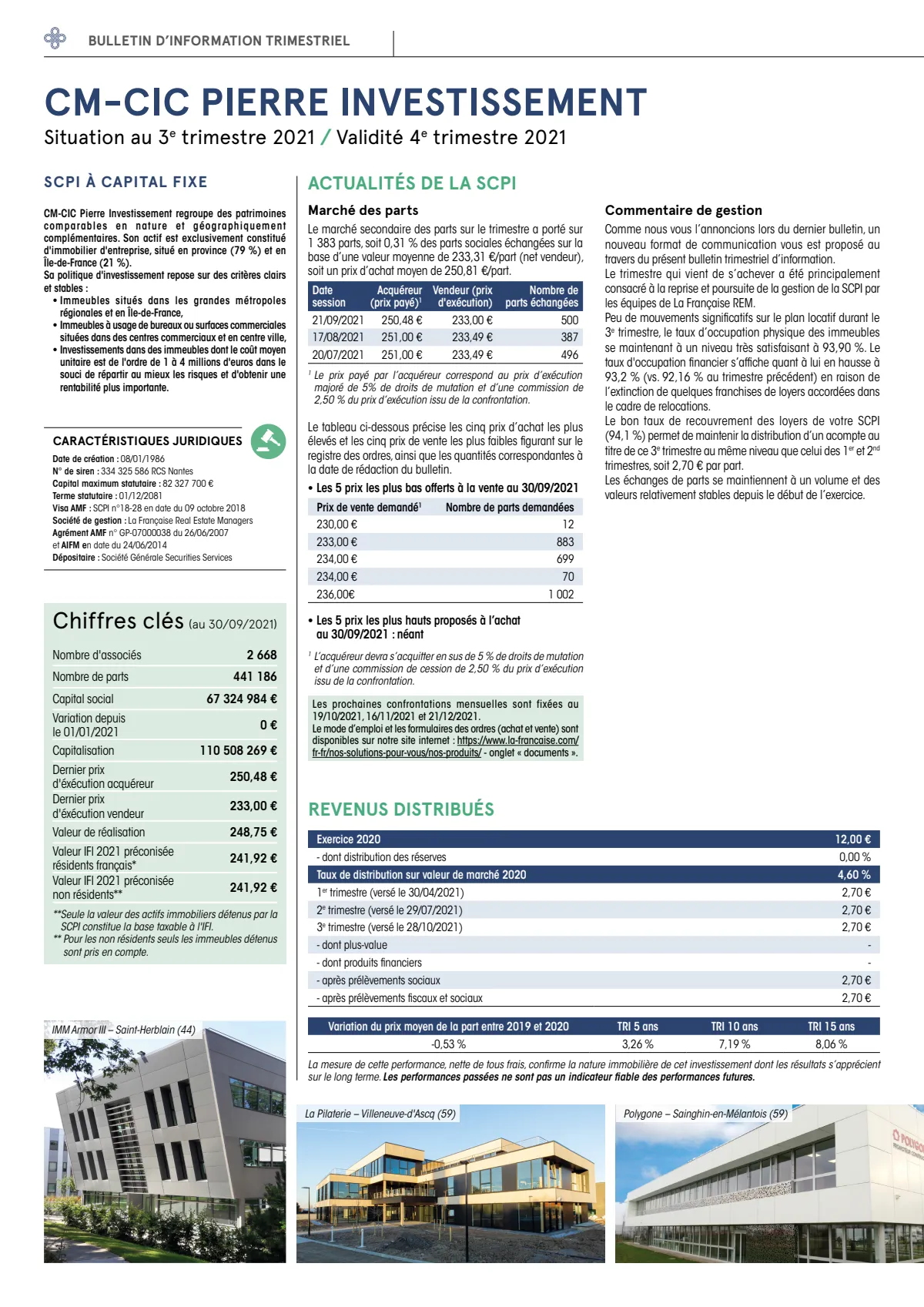 Bulletin trimestriel - 3ème trimestre 2021