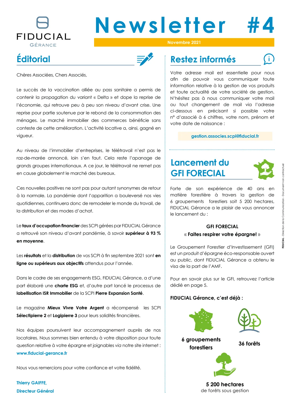 Bulletin trimestriel - 3ème trimestre 2021