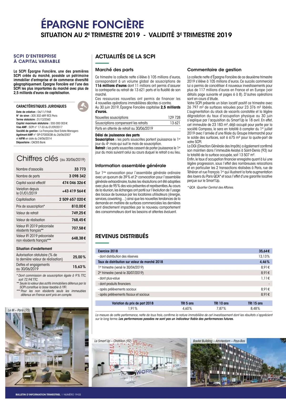 Bulletin trimestriel - 2ème trimestre 2019