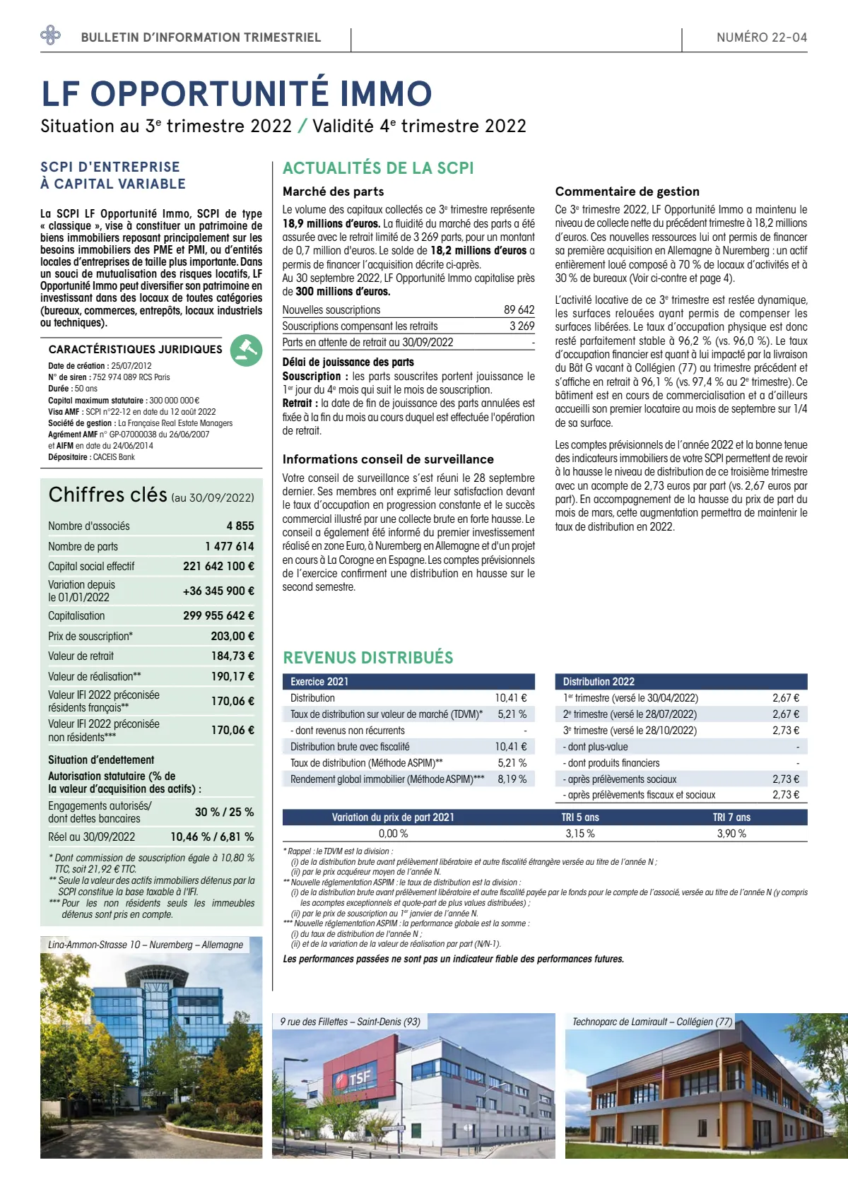 Bulletin trimestriel - 3ème trimestre 2022